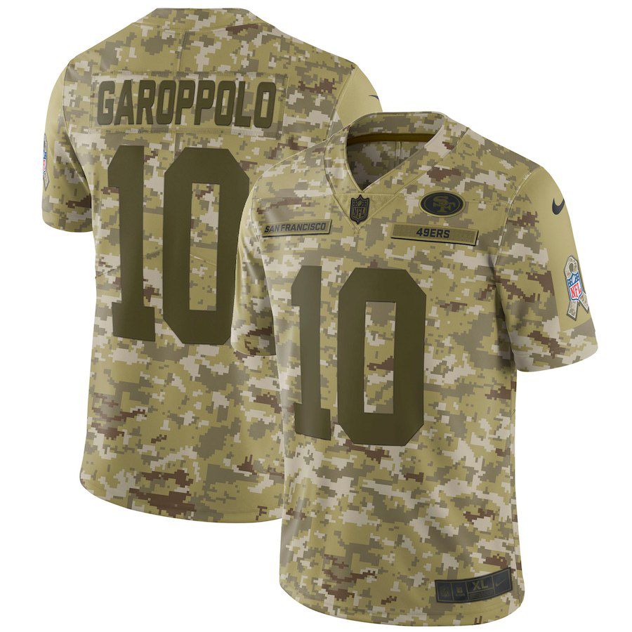 Men San Francisco 49ers #10 Garoppolo Nike Camo Salute to Service Retired Player Limited NFL Jerseys->san francisco 49ers->NFL Jersey